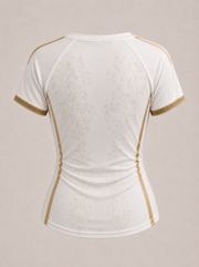 Fennec Or jersey algérien dos bandes dorées motifs floraux édition limitée