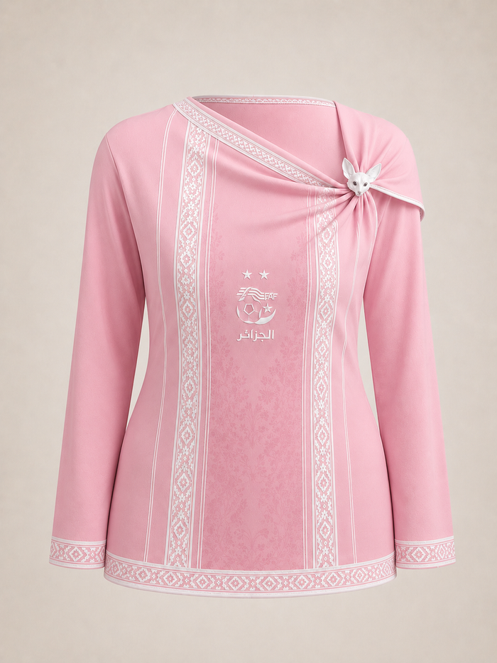Rose Nacre — Top Manches Longues Voilée